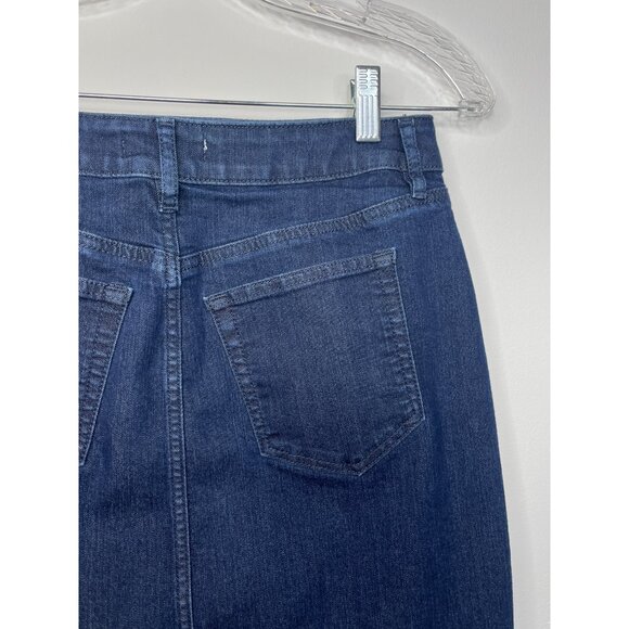 LOFT Denim Skirt Size 4 Women’s Mini Skirt Dark Wash Stretch Jean - Picture 9 of 12